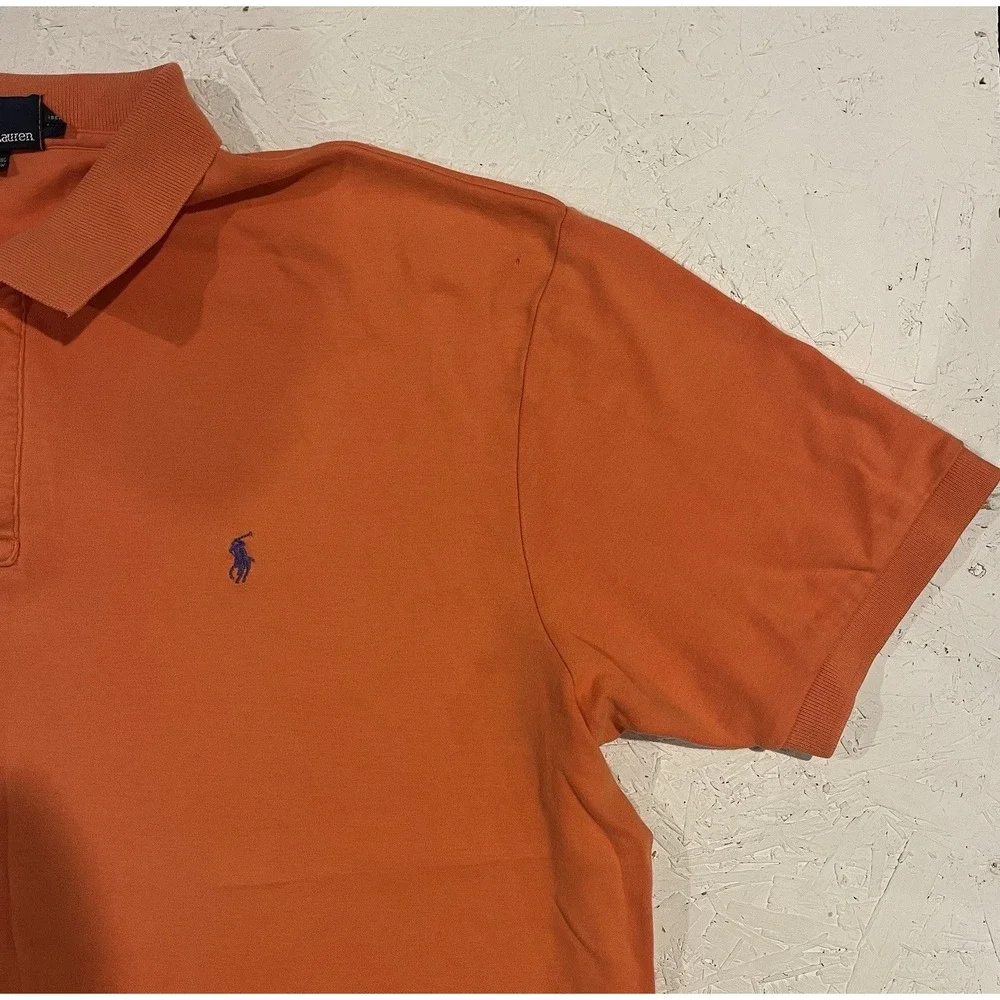 Polo Ralph Lauren Polo Shirt Mens XL Orange‎ Short Sleeve Classic Pony Logo